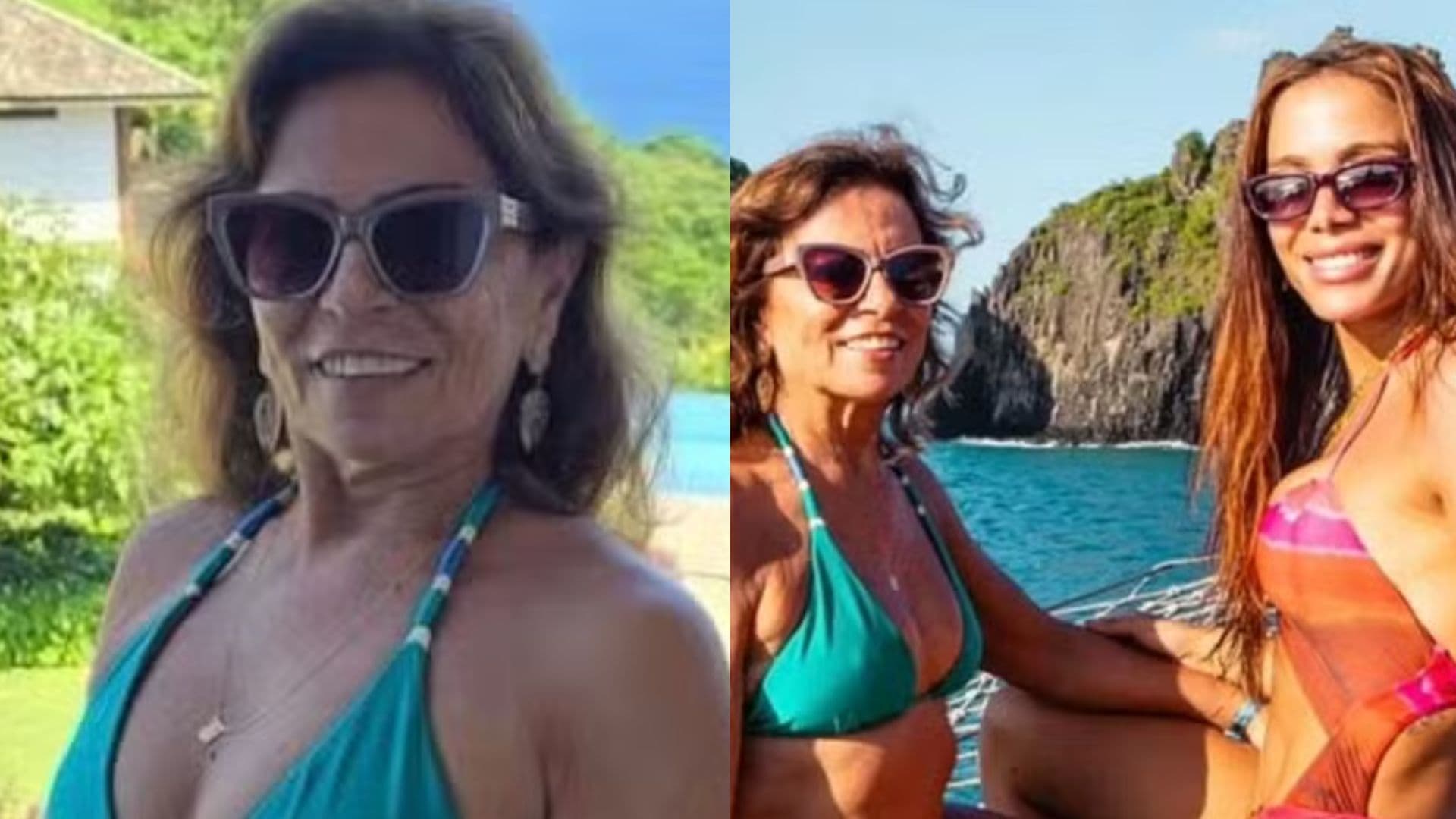 Mãe de Anitta surge de biquíni e impressiona com boa forma: "Tá gata demais"